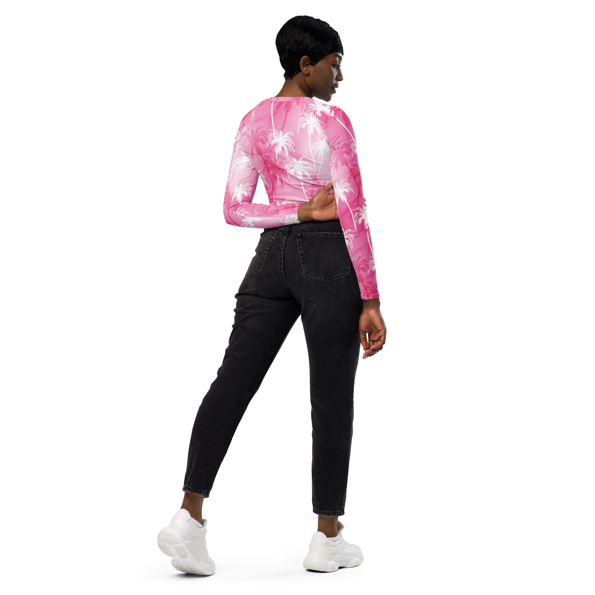 SHE REBEL - Pink Tropics Recycled Crop Top UPF 50+